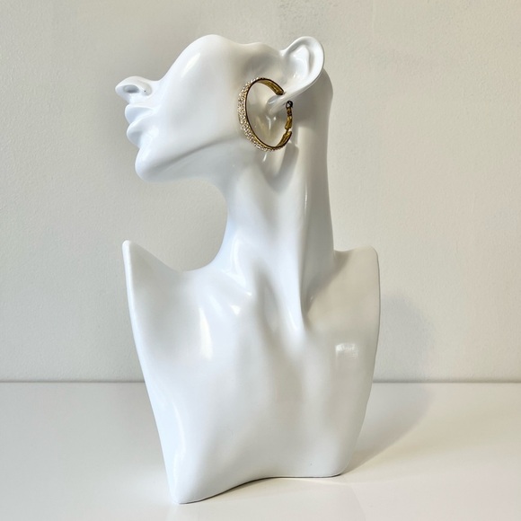 Gold Rhinestone Hoops - Picture 9 of 9